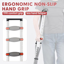 Load image into Gallery viewer, Aluminum Underarm Crutches for Adults &amp; Seniors, Adjustable Height 38.2-61.8 in (16 Levels)
