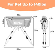 Load image into Gallery viewer, KITPLUS Portable Dog Bathtub, 5 Height Adjustable Dog Washing Station for Pet Shower and Grooming Foldable Bathing Tub with Storage &amp; Anti-Slip Design for Small Large Dogs Cats
