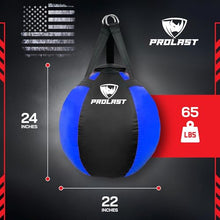 Load image into Gallery viewer, PROLAST Wrecking Ball Heavy Punching Bag for Adults, Hook and Uppercut, Body Snatcher, Boxing, MMA, Muay Thai Training Equipment, Filled, 65 lbs, Rhino Blue
