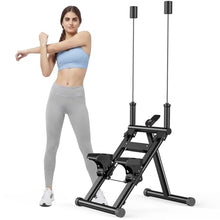 Load image into Gallery viewer, Stair Stepper for Home,Vertical Climber Step Machine with Stable Triangular Frame, 3-Level Resistance &amp; Pedal Adjustment,LCD Monitor, Device Holder, Detachable Handrail, 300 LBS Black
