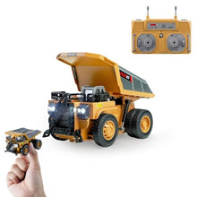 Load image into Gallery viewer, BRRRRT 1/64 RC Dump Truck,Full Proportion Mini Dump Truck Toy,8-Channel Remote Control Toy with Metal Bed &amp; Light
