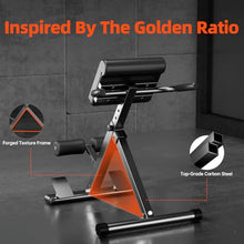 Load image into Gallery viewer, FITKS360 Roman Chair Hyperextension Bench – Adjustable Back Extension Machine for Glutes, Hamstrings &amp; Lower Back – Foldable Multi-Purpose Workout Equipment for Home Gym (Black（Big Pad）)
