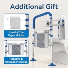 Load image into Gallery viewer, Loyoda Toilet Safety Rails for Seniors,Adjustable Toilet Handles for Elderly and Disabled (350 Lb),Foldable Toilet Rails Fit Most Toilets
