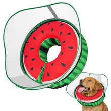 Load image into Gallery viewer, Supet Raised Inflatable Dog Cone After Surgery - Adjustable Recovery Donut Collar with Removable Shield to Stop Licking Wounds &amp; Protect Stitches - Soft Dog Cone Alternative for Dogs (Watermelon,XL)
