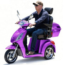 Load image into Gallery viewer, Super Large Electric 3 Wheel Mobility Scooters, Heavy Duty 800W Wheelchair Device, 25 Miles Long Range, All Terrain Mobility Scooter，Speed Adjust, Remote Key,Receive Ready to Ride (3 Wheel-Purple)
