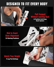 Load image into Gallery viewer, GMWD Leg Extension and Curl Machine with 255LB Weight Stack, Adjustable Seated Leg Extension and Lying Leg Curl Machine with 1:2 Ratio, Leg Workout Equipment with Band Pegs, White
