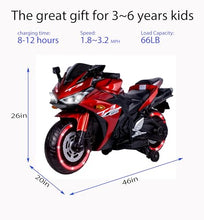 Load image into Gallery viewer, Electric Ride-On Motorcycle for Kids with 12V Motor, Training Wheels
