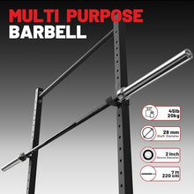 Load image into Gallery viewer, 7FT Olympic Barbell 45 lb Barbell 2 INCH 1000lbs Capacity Olympic Bar with Moderate Knurling -Black and Silver

