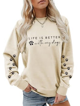 Load image into Gallery viewer, Sorry I'm Late I Saw A Dog Sweatshirt Women Funny Dog Lover Shirt Casual Crew Neck Long Sleeve Pullovers Lightweight
