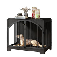 Load image into Gallery viewer, 40" Farmhouse Dog Crate Furniture for Large/Medium Dogs, Decorative Pet House End Table, Wooden Dog Kennel Furniture Indoor, Black
