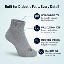 Load image into Gallery viewer, Doctor's Choice Diabetic Socks for Men, Seamless Ankle Socks with Non-Binding Top, Provides Extra Comfort for Gout, 4-Pairs, Grey, Large, Size 10-13
