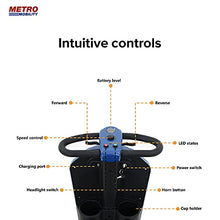 Load image into Gallery viewer, Metro Mobility 4 Wheel Powered Mobility Scooter for Seniors - 300 lbs Capacity Electric Mobility Scooter for Adults - Long Range Power Extended Battery with Thickened Seat and USB Charging Port - Blue
