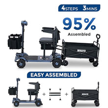 Load image into Gallery viewer, MIHAYO 4 Wheel Mobility Scooter for Seniors&amp;Adults- 24 Miles Range, Foldable Powered Electric Wheelchair Device w/Dual 288WH Batteries, 112 L Basket, 280 lb Capacity, Compact, Blue
