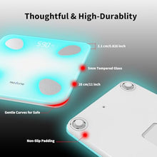 Load image into Gallery viewer, Scale for Body Weight, Digital Weight Scale with Color-Changing, Most Accurate to 0.2lb, Bluetooth Bathroom Scale with Bmi, Body Fat, Muscle Mass, 18 Body Composition Analyzer Sync App, 400 lbs-White
