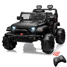Load image into Gallery viewer, 24V Ride On Toys for Big Kids, Electric Car for Kids, 2 Seater Jeep Electric Car, with Suspension, 3 Speed Modes, LED Lights Black

