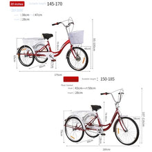 Load image into Gallery viewer, Green,20 inches, Shopping Tricycles for Adults, Pedal Adult Tricycle 20/24 Inch Wheel Options, Large Basket
