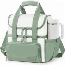 Load image into Gallery viewer, HOMESPON Double Layer Insulated Lunch Bag with Shoulder Strap, 12L, Green
