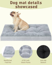 Load image into Gallery viewer, NUPIDA Washable Dog Bed for Large Dog, XL Crate Bed Plush Pet Kennel Pad with Non-Slip Bottom, Pet Sleeping Mat, 41x27 inch, Light Gray
