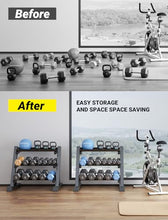 Load image into Gallery viewer, YOLEO Dumbbell Rack - 3 Tier &amp; 5 Tier Compact Weight Rack for Dumbbell  (Rack Only) (STANDARD, Rectangular Frame)
