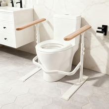 Load image into Gallery viewer, Toilet Safety Rails for Seniors - Toilet Safety Frame with Nighttime Reflective Armrests &amp; Base, 3-Speed Height Adjustment, Toilet Safety Frames &amp; Rails Fits Most Toilets, 3-Hole Depth Adjustment
