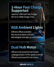 Load image into Gallery viewer, Electric Skateboard with Remote, Top Speed 22 Mph, 7.5 Miles Range, Built-in RGB Ambient Lights, Surf Skateboard Mini Cruiser
