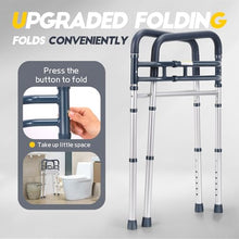 Load image into Gallery viewer, Lianjindun Toilet Safety Rails, Adjustable Toilet Frame for Elderly, Seniors, Handicap &amp; Disabled, Foldable Handicap Toilet Handles Fit Any Toilets (Blue)
