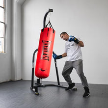 Load image into Gallery viewer, Everlast Elite 2 Nevatear Heavy Punching Bag Home Gym Equipment with Dual Hanging Strap and Swivel Mount for Boxing and Martial Arts Training, Black
