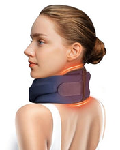 Load image into Gallery viewer, BETOVIN Heated Neck Brace Cervical Collar - Neck Support Brace with Heating Pad, Soft Foam Wraps Keep Vertebrae Stable and Aligned for Relief of Cervical Spine Pressure for Women &amp; Men (S Size) Blue
