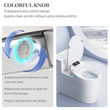 Load image into Gallery viewer, XCQQ Electric Bidet Toilet Seat with Remote, Heated Toilet Seat, Instant Warm Water, Warm Air Dryer, Rear &amp; Feminine with Oscillating Cleansing, Night Light, Slow Close Lid, LED Display - Round
