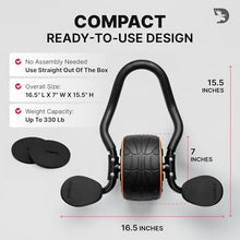 Load image into Gallery viewer, DMoose Fitness Ab Roller Wheel with Elbow Support &amp; 2 Knee Pads - Abdominal Exercise Trainer for Core Strength Training
