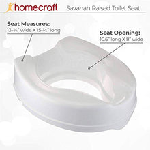 Load image into Gallery viewer, Homecraft Savanah Raised Toilet Seat with Lid, 4" Elevated Seat for Seniors, Universal Fit for Most Standard Toilets, Portable &amp; Tool-Free, Seat Riser, Ergonomic Design, White
