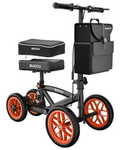 Load image into Gallery viewer, SUCCU All Terrain Knee Scooter Carbon Steel, 120° Steering,Foldable,300Lbs
