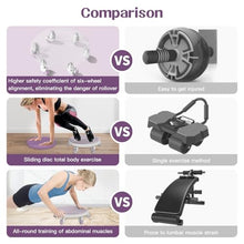 Load image into Gallery viewer, 6 Caster Ab Roller, Ab Exercise Equipment with Knee Pads, Ab Roller Wheel for Core Exercise -Purple
