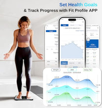 Load image into Gallery viewer, GE Scale for Body Weight: Body Fat, BMI, Muscle Mass, Smart Bathroom Scales with 14 Body Composition Metrics with Large Display, Accurate Bluetooth Weighing Machine with Fitness App, 400 lbs, White
