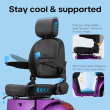Load image into Gallery viewer, Super Large Electric 3 Wheel Mobility Scooters, Heavy Duty 800W Wheelchair Device, 25 Miles Long Range, All Terrain Mobility Scooter，Speed Adjust, Remote Key,Receive Ready to Ride (3 Wheel-Purple)
