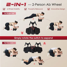 Load image into Gallery viewer, Ocdin Partner Ab Roller Wheel with Elbow Support- Two-Person Core Trainer
