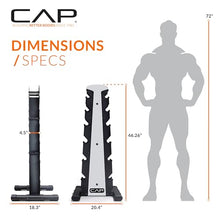 Load image into Gallery viewer, CAP Barbell 210 lb Rubber Coated Hex Dumbbell Set with Vertical Rack - Silver Rack
