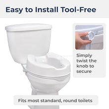 Load image into Gallery viewer, Drive Medical Raised Toilet Seat with Lock, Standard Seat, 4"
