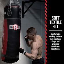 Load image into Gallery viewer, Ringside Large Leather Heavy Bag – Soft Filled Boxing Punching Bag for Training &amp; Fitness – Durable Leather Construction – 16" x 48" – 130lb
