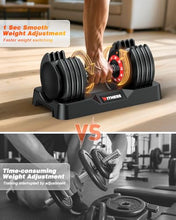 Load image into Gallery viewer, Rendpas Adjustable Dumbbells of 2, 1-Sec Weights Dumbbells Set, 5 in 2 Free Adjustable with Anti-Slip Texture Handle, Weight Set For Home Gym Suit both Men and Women
