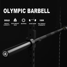 Load image into Gallery viewer, LIONSCOOL 7ft Olympic Barbell (40lbs Weight, Black E-coating, 500LBS, Center Knurl)
