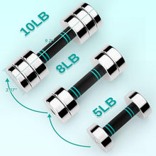Load image into Gallery viewer, LIFERUN 10lb Steel Adjustable Dumbbell Set of 2, Free Weights Dumbbells Set, Non-Slip and Comfortable Foam Handle, Adjustable Dumbbells Weights Set for Home Gym Office Exercise
