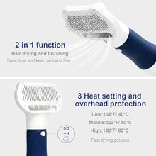 Load image into Gallery viewer, 3-in-1 Dog Hair Dryer with Slicker Brush for Small and Medium-Sized Dogs and Cats Pet Hair Dryer Dog Blow Dryer Portable Overheat Protection Adjustable Temperature
