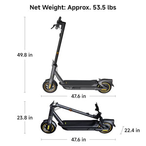 MAX G2 Electric KickScooter, Power by 1000W Motor, Up to 43 Miles Range and 22MPH, w/t 10-inch Tires , Dual Brakes & Suspension