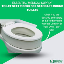 Load image into Gallery viewer, Essential Medical Supply Standard Bowl Round Toilet Seat Riser with 3.5" Rise - 17.5" x 13.5" x 3.5", Elevating and Raising Toilet Seat for Seniors, Adults and The Elderly with 300lb Weight Capacity
