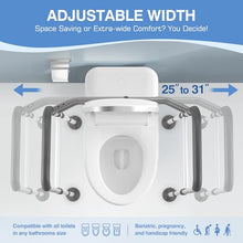 Load image into Gallery viewer, TABEKE Toilet Safety Rails for Seniors, Adjustable Height &amp; Width Toilet Safety Frames with Handles, Foldable Toilet Rails for Disabled Elderly Fit Most Toilets (w. Suction Cups)
