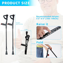 Load image into Gallery viewer, Forearm Crutch for Adults, Aluminum, 10-Level Adjustable Height, 1Pcs, FUSHIDE
