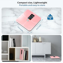 Load image into Gallery viewer, ABLEGRID Body Fat Scale,Digital Smart Bathroom Scale for Body Weight,Large Color Display Screen,22 Body Composition Metrics BMI,Water Weigh,Heart Rate,Baby Mode,400lb,Rechargeable-Rosegold
