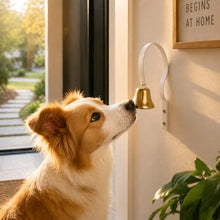 Load image into Gallery viewer, GoldTiger Fixed Metal Dog Doorbell for Potty Training - Heavy Duty Steel Wall Mounted Dog Bell for Door to Ring to Go Outside - Professional Puppy Housebreaking Communication Tool, No Snag (White)
