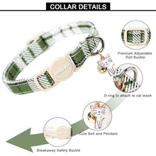 Load image into Gallery viewer, ARING PET 2 Pack Cat Collar-Cute Cotton Cat Collar with Bell &amp; Pendant, Adjustable Spring Kitten Collars with Safety Buckle for Girl and Boy Pets
